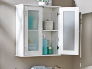 White Bathroom Wall Cabinet with 1 Adjustable Shelf, Better Homes & Gardens Harborough