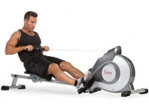Sunny Health & Fitness Magnetic Rowing Machine Rower, 8-Level Resistance, Long Rail Length, Max Weight 250 lbs