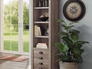 Better Homes and Gardens Granary Modern Farmhouse 72" Tower Bookcase, Rustic Gray