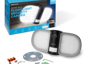 Merkury Innovations Smart Floodlight 1080p Camera, Requires 2.4 GHZ Wi-Fi