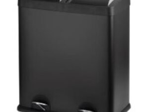 Step N' Sort 16 Gallon 2 Compartment Trash and Recycling Bin Black