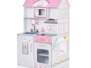 Teamson Kids Wonderland Ariel 2-in-1 Doll House & Play Kitchen - Pink / Grey