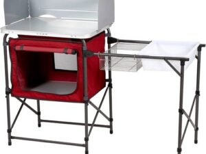 Ozark Trail Camping Table, Silver and Red, 31" x 13" x 8.25"