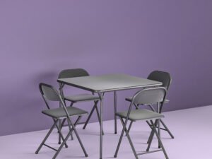 Cosco 5-Piece Card Table Set, Black