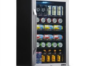 NewAir Premium Stainless Steel 126 Can Beverage Refrigerator and Cooler with SplitShelf Design, AB-1200X