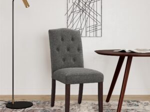 Better Homes and Gardens Parsons Upholstered Tufted Dining Chair, Gray