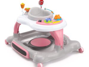 Storkcraft 3-in-1 Activity Center Walker and Rocker with Jumping Board and Feeding Tray Pink