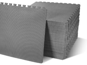 1/2 Inch SUPER EXTRA Thick EVA Foam Mat with Interlocking Tiles 144 Square Feet for MMA, Exercise, Gymnastics and Home Gym Protective Flooring