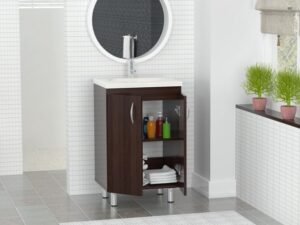 Inval Laminate Bathroom Vanity with Polymer Sink Bowl, Espresso