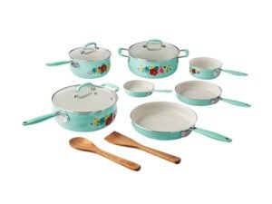The Pioneer Woman 12 pieces Classic Ceramic Cookware Set, Decal