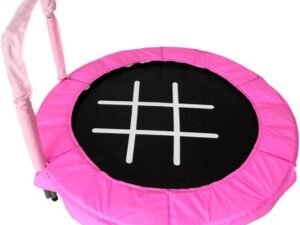 JumpKing Trampoline 4-Foot Bouncer for Kids, Pink Tic-Tac-Toe