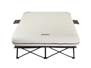 Coleman Camping Cot & Queen Air Mattress Combo Side Tables, Pump Included