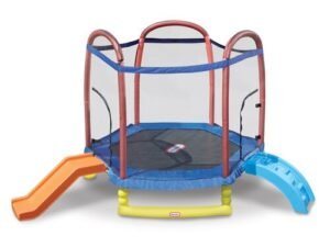 Little Tikes Climb 'n Slide 7' Trampoline, with Enclosure, Blue