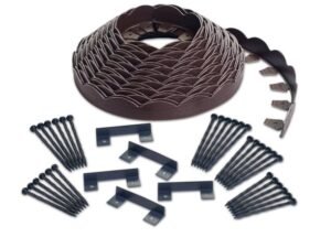EasyFlex 2" x 100' Brown Plastic Wood-Grain Garden Border Edging