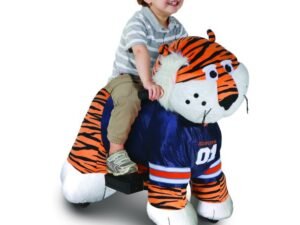 Dynacraft 6 Volt Collegiate Plush Ride-On Toy with Team Bus Included! Pick Your Team- Alabama, Arkansas, Auburn, Georgia, LSU