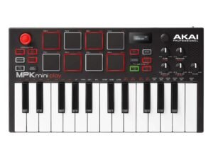 Akai Professional MPK Mini Play, Standalone Mini Keyboard & USB Controller With Built In Speaker, MPC Style Pads, On board Effects, 128 Instrument & 10 Drum Sounds, & Software Suite Included
