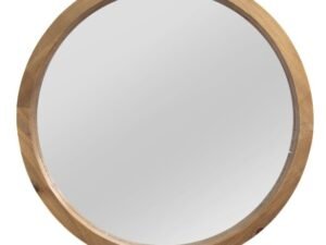 Woven Paths 20" Natural Wood Round Wall Mirror