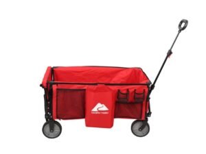 Ozark Trail Camping Utility Wagon with Tailgate & Extension Handle, Red