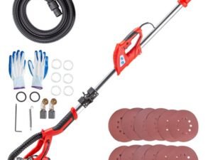 VEVOR Drywall Sander 850W, Variable Speed Wall Sander 800-1750RPM with 12 Sand Pads, Electric Drywall Sander Foldable Sheetrock Sander with Extendable Handle, 2M Dust Hose and Work Gloves