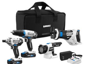 HART 20-Volt Cordless 4-Tool Combo Kit (2) 1.5Ah Lithium-Ion Batteries and 16-inch Storage Bag