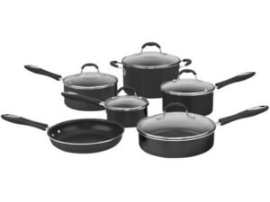Cuisinart Advantage Non-Stick Hard Aluminum 11-Piece Cookware Set, Black