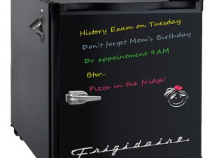 Frigidaire, 1.6 Cu Ft Retro Dry Erase Compact Refrigerator With Side Bottle Opener, (EFR177), Black