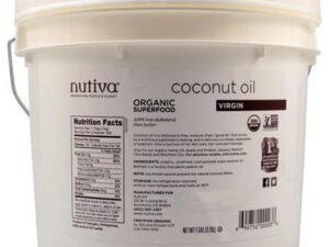 Nutiva Organic, Cold-Pressed, Unrefined, Virgin Coconut Oil from Fresh, non-GMO, Sustainably Farmed Coconuts, 1-gallon