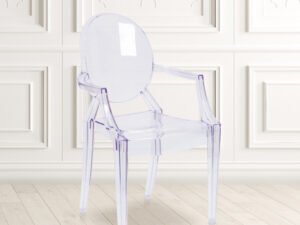 Flash Furniture Transparent Crystal Ghost Chair with Arms