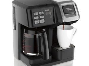 Hamilton Beach FlexBrew 2-Way Coffee Maker, Single Serve and Full Coffee Pot, Compatible with Single Serve Pods or Ground Coffee, Programmable, Model 49954