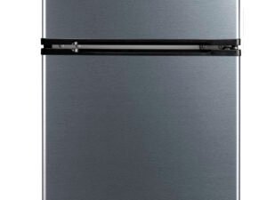 Arctic King 3.2 Cu ft Two Door Compact Refrigerator with Freezer, Stainless Steel, E-star