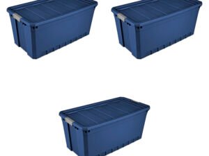 Sterilite 50 Gal. Stacker Tote Stadium Blue Set of 3