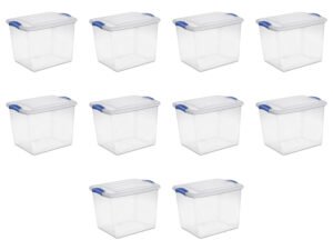 Sterilite 27 Qt. Latch Box Stadium Blue Set of 10