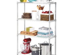 Alera Residential Wire Shelving, Four-Shelf, 36w x 14d x 54h, Silver -ALESW843614SR