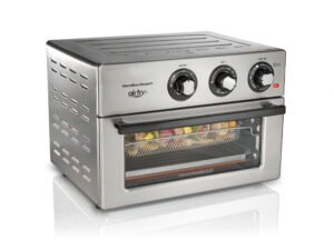 Hamilton Beach Air Fryer Countertop Toaster Oven, 6 Cooking Functions, Classic Silver Finish, 31225