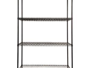 Alera NSF Certified Industrial 4-Shelf Wire Shelving Kit, 48 x 24 x 72, Black -ALESW504824BL