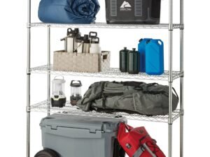 Hyper Tough 16"Dx48"Wx72"H 5 Shelf Heavy Duty Wire Storage Rack, Silver/Zinc