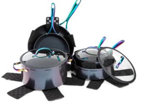 Thyme & Table Rainbow/Electroplated 12-Piece Cookware Set