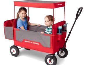 Radio Flyer, 3-in-1 All-Terrain Folding Wagon with Canopy, Red