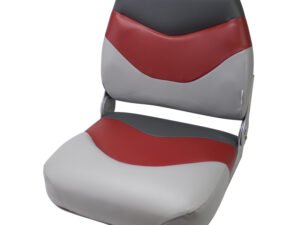 Wise 8WD999PLS-841 Tracker Style Mid-Back Boat Seat, Grey/Red/Charcoal