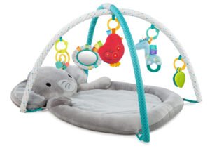 Bright Starts Enchanted Elephants Activity Gym with Ultra-Plush Soft Mat, Ages Newborn