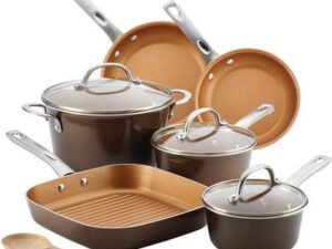 Ayesha Curry Porcelain Enamel Nonstick 10 Piece Cookware Set