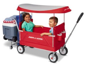 Radio Flyer, 3-in-1 Tailgater Wagon with Canopy, Folding Wagon, Red
