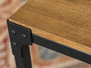 Manor Park Rustic Metal and Wood 48" Dining Table, Barnwood