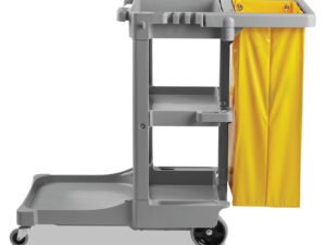 Boardwalk Janitor's Cart, Three-Shelf, 22w x 44d x 38h, Gray -BWKJCARTGRA