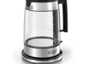 Russell Hobbs Glass 1.7L Electric Kettle, Black & Stainless Steel, KE7900BKR