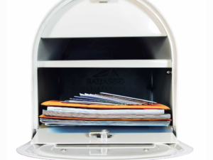 Gibraltar Mailboxes Reliant Large, Locking, Post Mount Mailbox, White, MB981W01