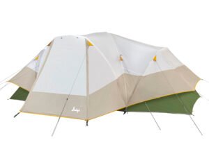 Slumberjack Aspen Grove 8-Person 2 Room Hybrid Dome Tent, with Full Fly, Off-White / Green