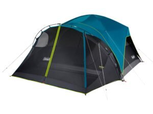 Coleman 8-Person Carlsbad Dark Room Dome Camping Tent with Screen Room, 2 Rooms, Blue