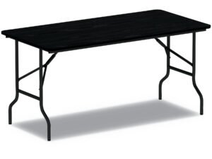 Alera Wood Folding Table, 59 7/8w x 29 7/8d x 29 1/8h, Black -ALEFT726030BK