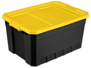 Sterilite, 19 Gal./72 L Stacker Tote, Yellow Lily, Case of 6